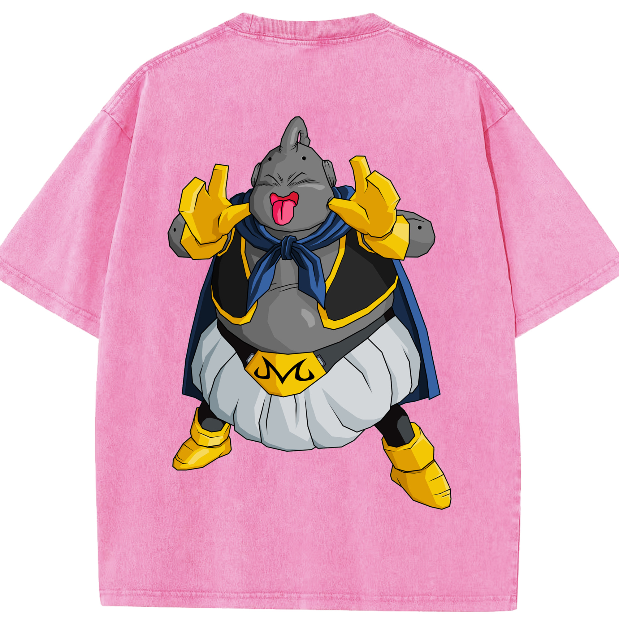 （画像用） ドラゴンボール 魔人ブウ DRAGON BALL Majin Buu 綿100% ヴィンテージ風 半袖Tシャツ（背面プリント）
